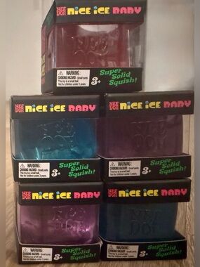 SCHYLLING NEEDOHS 5 BOXES NICE ICE BABY MINI SUPER SOLID SQUISHIES. 3 COLORS NIB